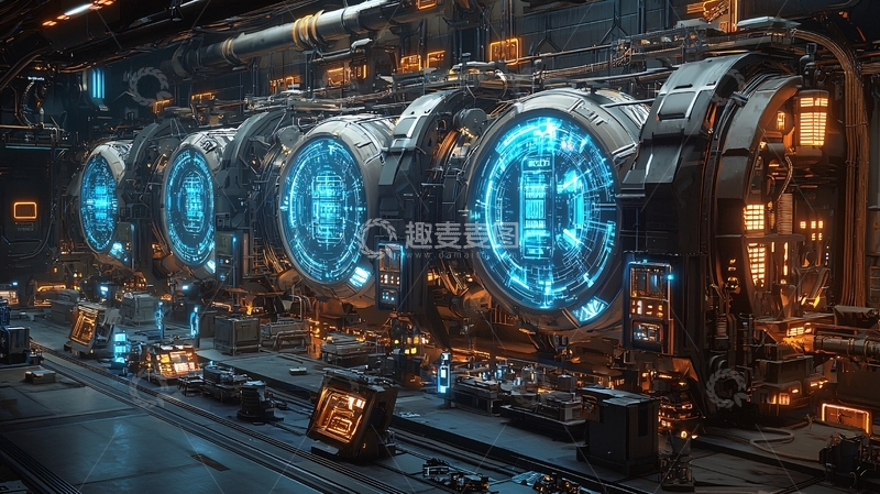 高清大图下载【趣麦麦图】科幻飞船内部引擎特写