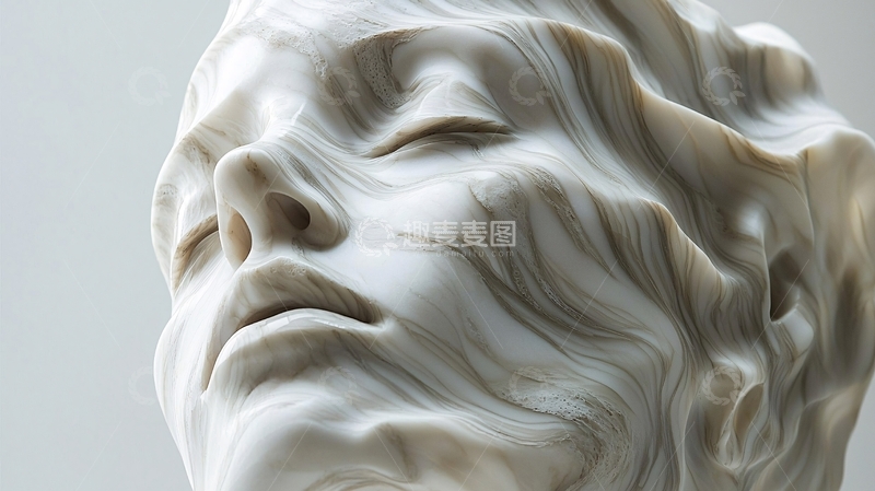 高清大图下载【趣麦麦图】流动的线条女性石膏像
