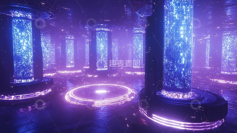高清大图下载【趣麦麦图】紫色科技感未来场景