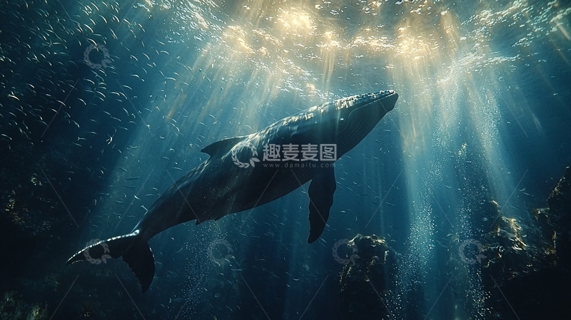 高清大图下载【趣麦麦图】深海巨型鱼类光线