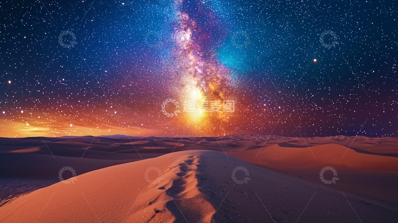 高清大图下载【趣麦麦图】沙漠星空
