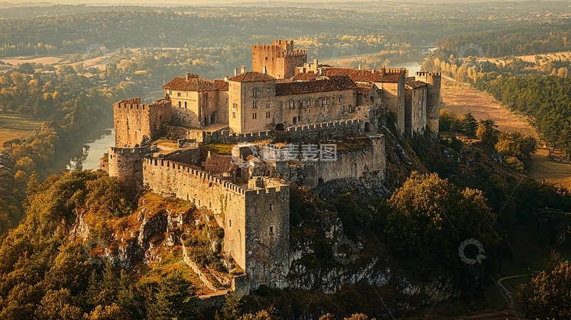 高清大图下载【趣麦麦图】山顶古堡全景图