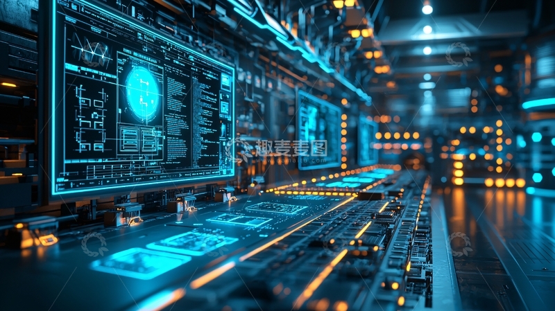 高清大图下载【趣麦麦图】未来科技控制中心