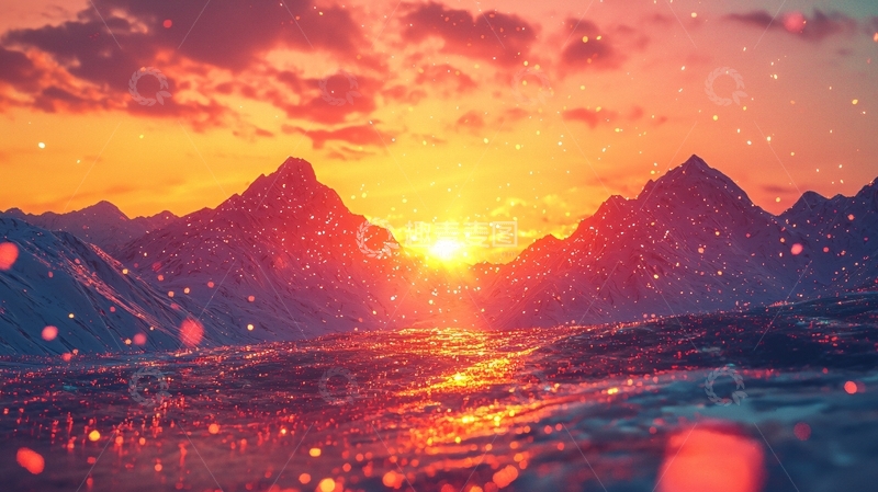 高清大图下载【趣麦麦图】日落山峰