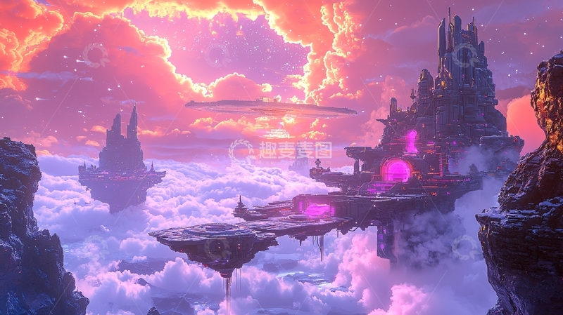 高清大图下载【趣麦麦图】云端城堡