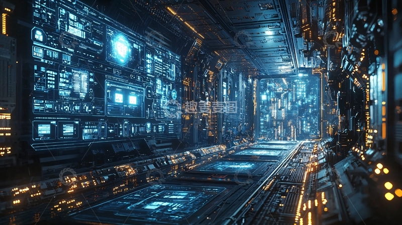 高清大图下载【趣麦麦图】未来科技飞船控制室