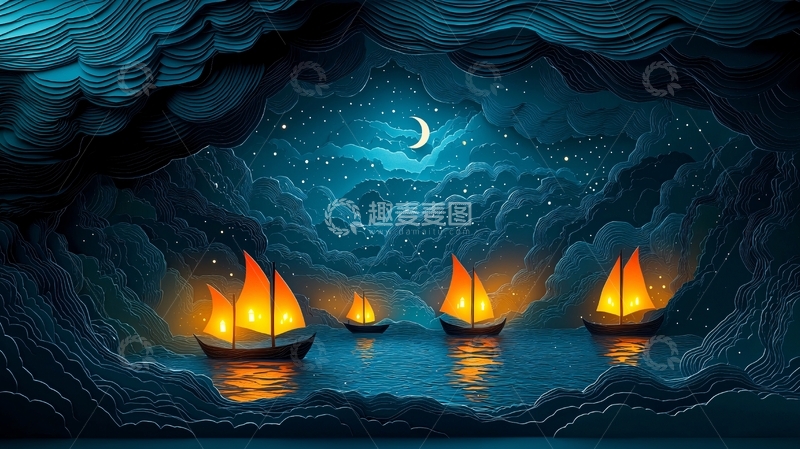 高清大图下载【趣麦麦图】梦幻洞穴夜景