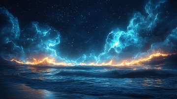 蓝色火焰星空