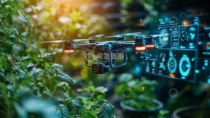 高清大图下载【趣麦麦图】智能农业无人机
