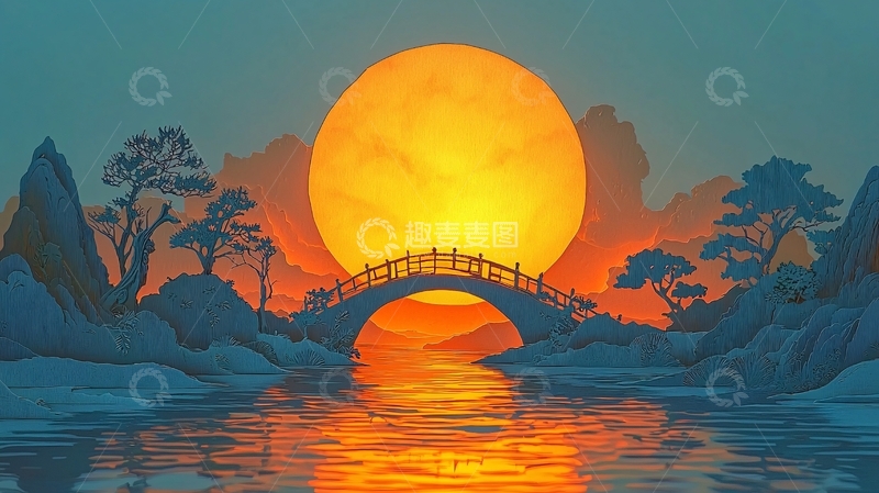 高清大图下载【趣麦麦图】水墨山水画1016