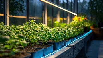 温室植物灯光种植