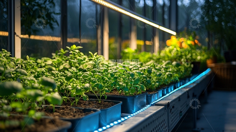 温室植物灯光种植