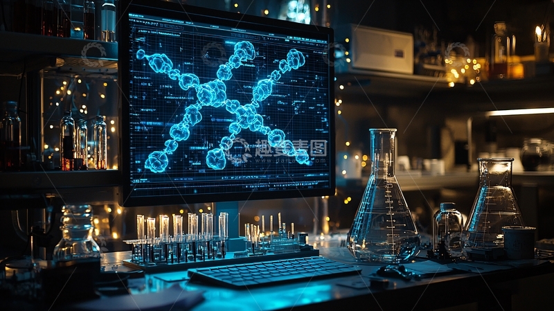 高清大图下载【趣麦麦图】科技感实验室电脑屏幕