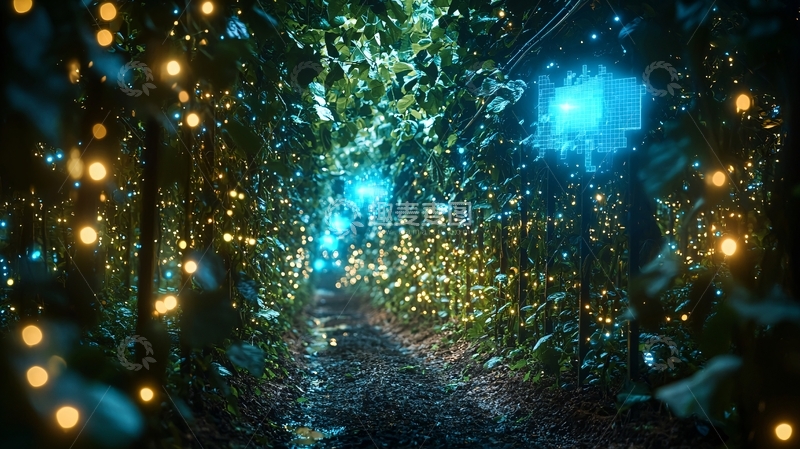 高清大图下载【趣麦麦图】梦幻灯光隧道1