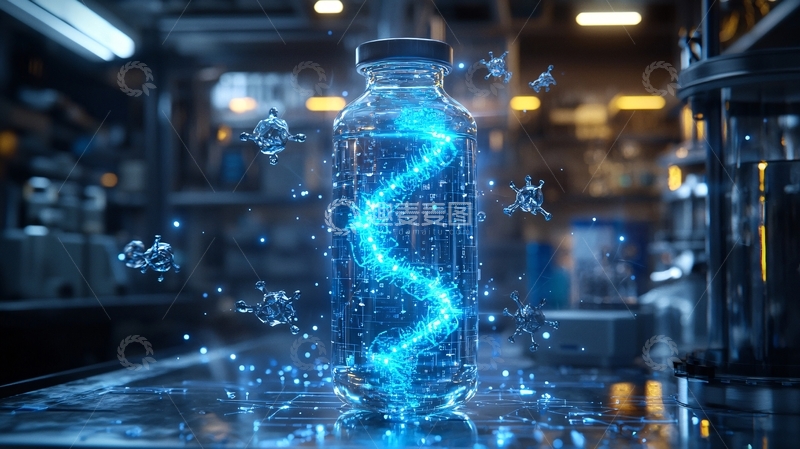高清大图下载【趣麦麦图】蓝色能量瓶