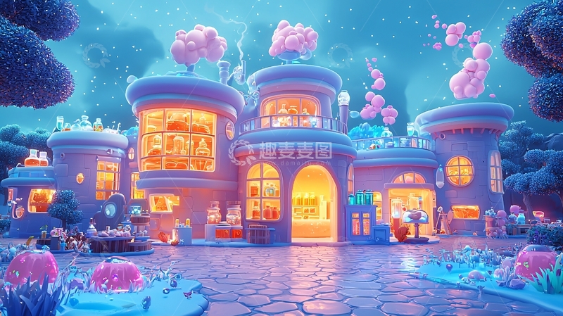 高清大图下载【趣麦麦图】梦幻卡通城堡