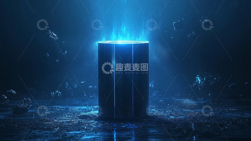高清大图下载【趣麦麦图】蓝色能量柱