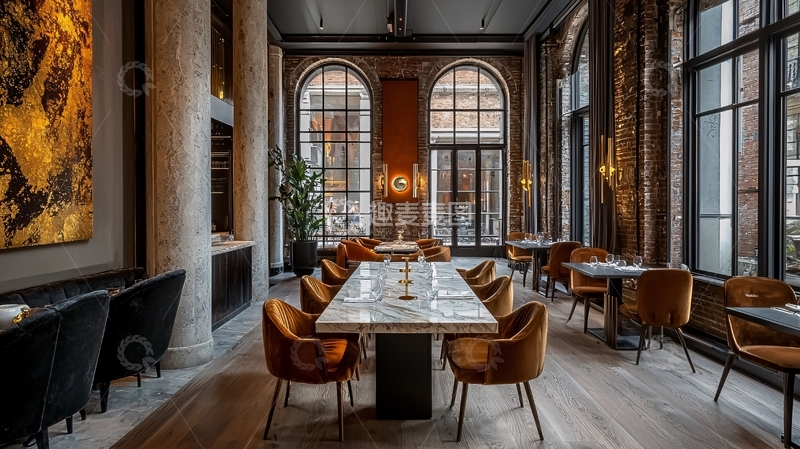 高清大图下载【趣麦麦图】高档餐厅室内设计