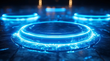 蓝色科技感圆形底座