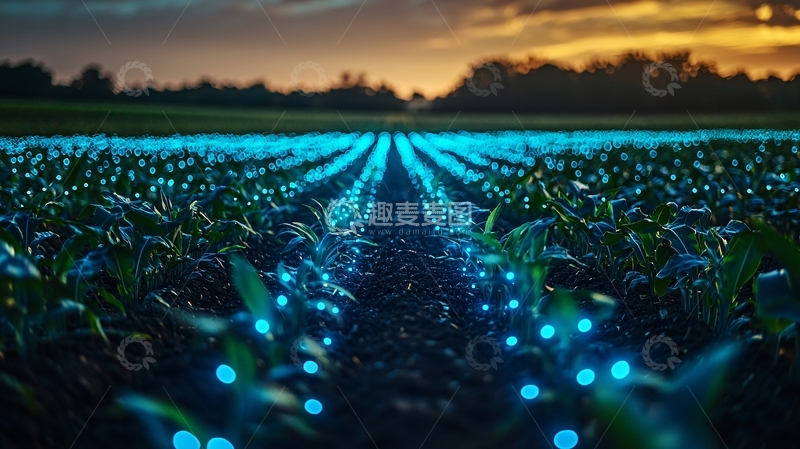 高清大图下载【趣麦麦图】蓝光田野夜景