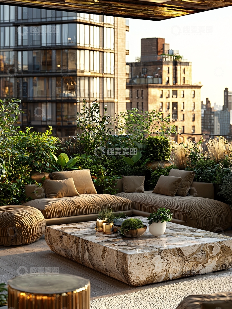 高清大图下载【趣麦麦图】高层建筑楼顶花园景观