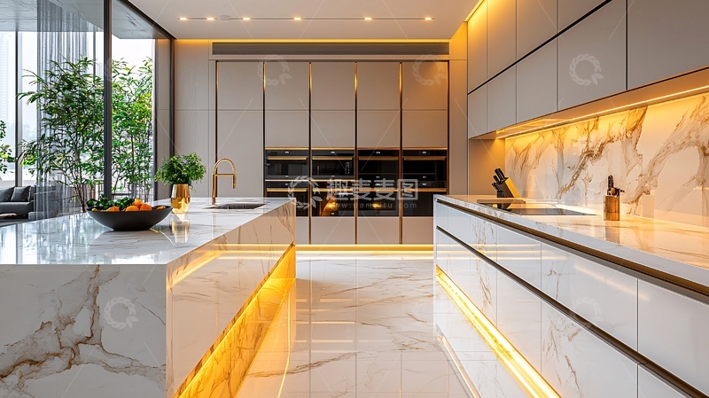 高清大图下载【趣麦麦图】现代简约轻奢厨房
