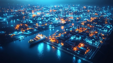 夜景港口工业区