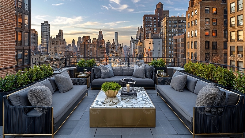 高清大图下载【趣麦麦图】纽约城市景观露台