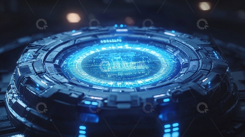 高清大图下载【趣麦麦图】蓝色科技核心