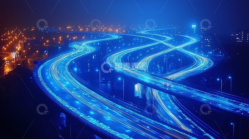 高清大图下载【趣麦麦图】夜景高速公路