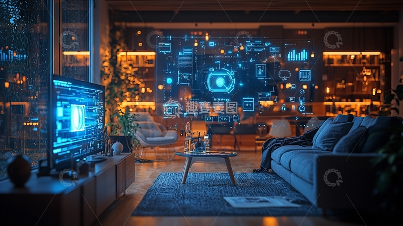 高清大图下载【趣麦麦图】智能家居客厅
