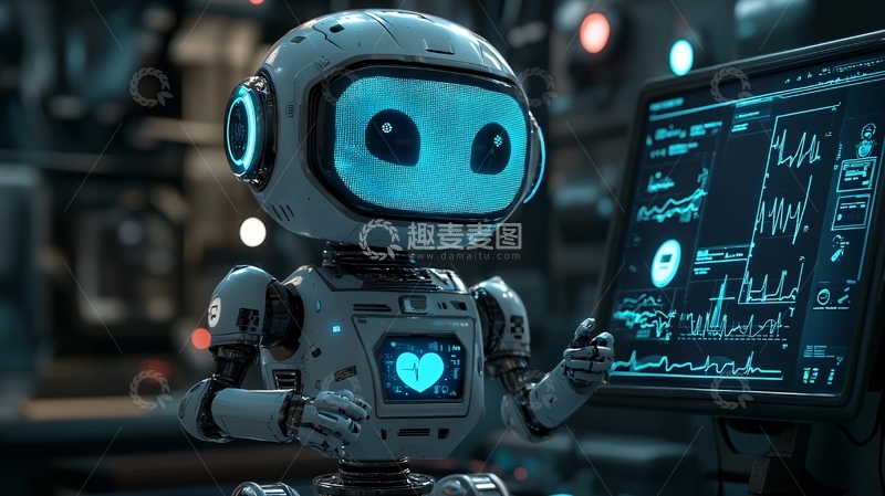 高清大图下载【趣麦麦图】可爱医疗机器人