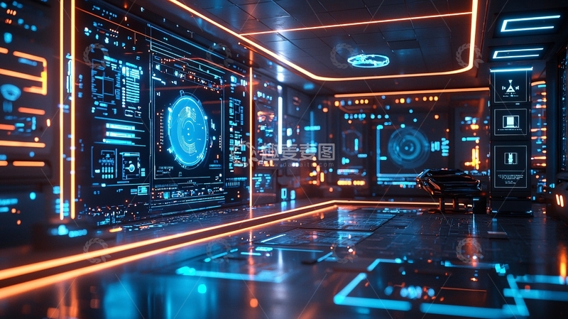 高清大图下载【趣麦麦图】未来科技控制室