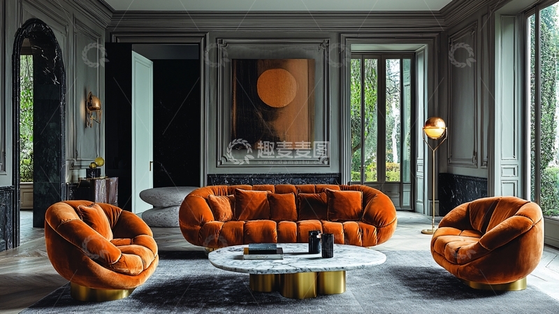 高清大图下载【趣麦麦图】现代轻奢客厅