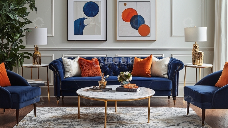 高清大图下载【趣麦麦图】蓝色沙发