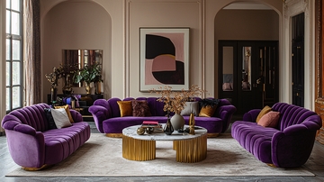 紫色丝绒沙发客厅
