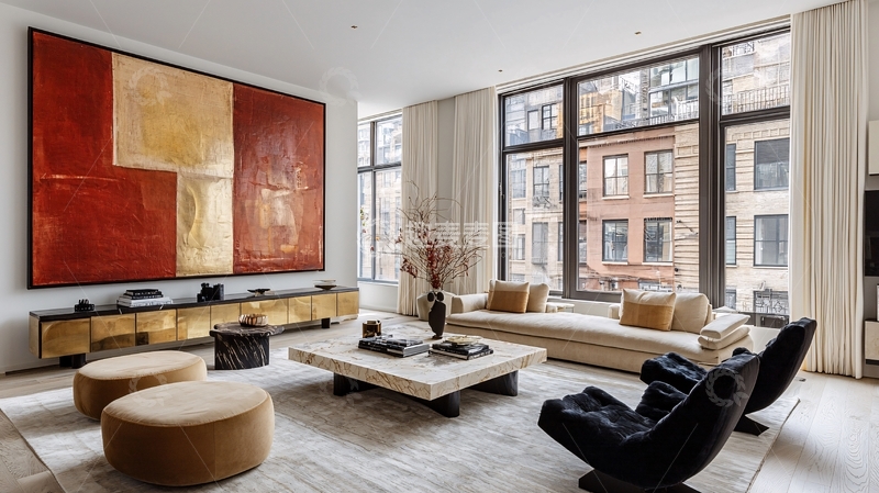 高清大图下载【趣麦麦图】现代极简风格客厅