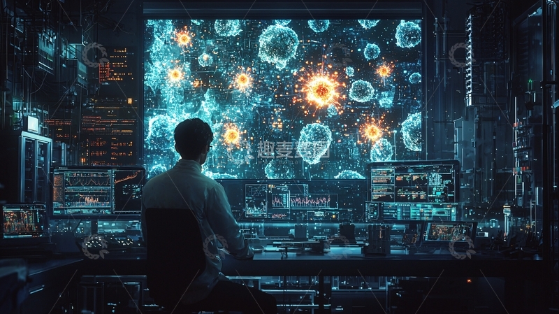 高清大图下载【趣麦麦图】科学家监控细胞显微图像