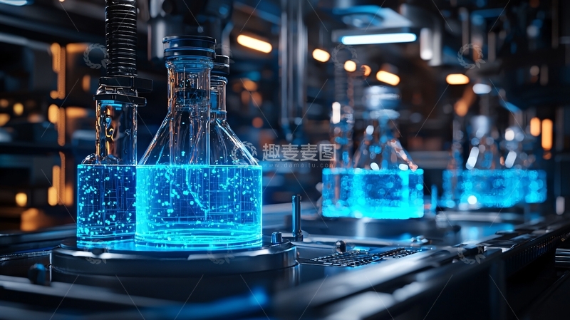 高清大图下载【趣麦麦图】蓝色液体