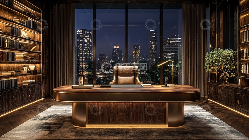 高清大图下载【趣麦麦图】夜景都市高端办公室