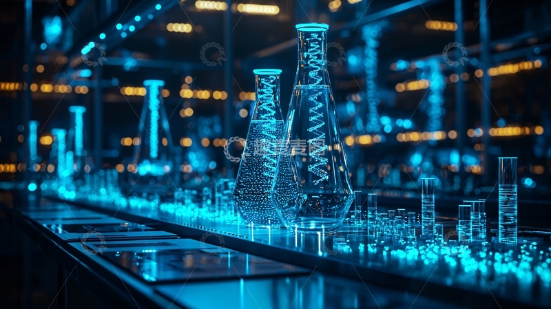 高清大图下载【趣麦麦图】蓝色科技感实验室