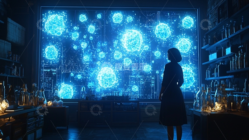 高清大图下载【趣麦麦图】蓝光粒子屏幕