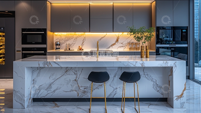 高清大图下载【趣麦麦图】现代轻奢风格厨房