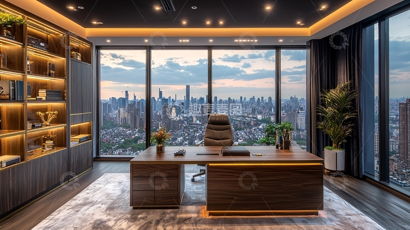 高清大图下载【趣麦麦图】高端大气现代化总裁办公室