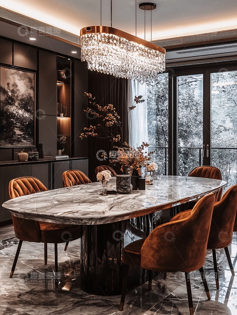 高清大图下载【趣麦麦图】现代轻奢风格餐厅