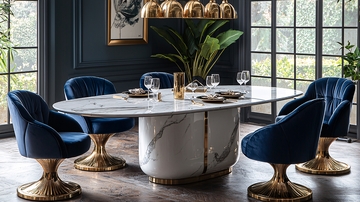 轻奢现代大理石餐桌