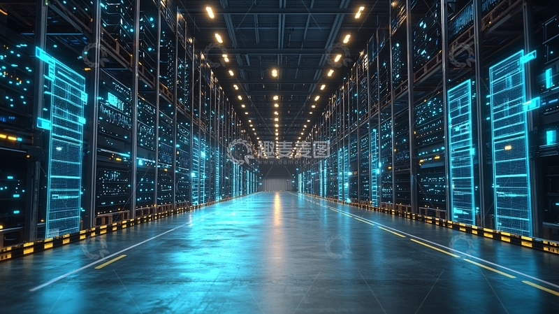 高清大图下载【趣麦麦图】未来感数据中心走廊