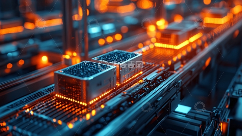 高清大图下载【趣麦麦图】智能工厂流水线