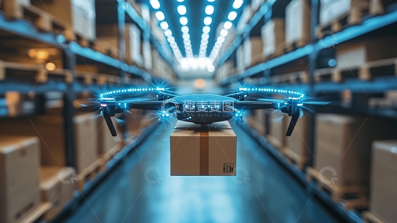 高清大图下载【趣麦麦图】无人机送货