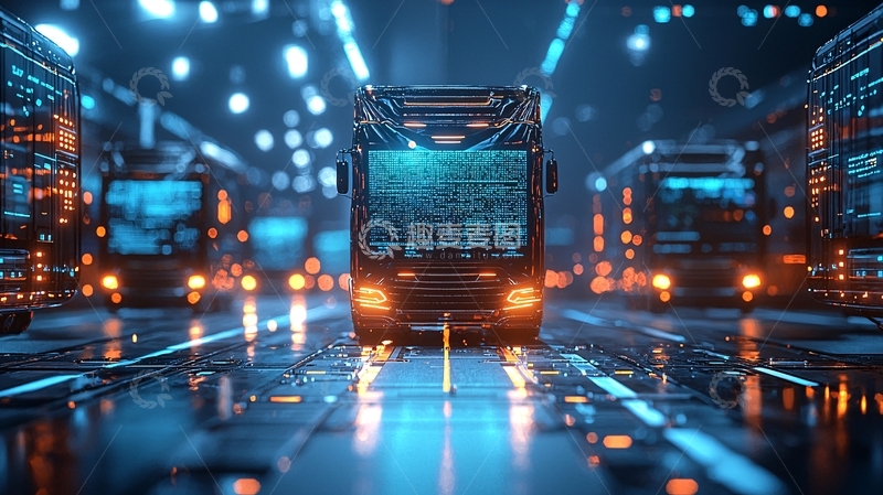 高清大图下载【趣麦麦图】未来科技感公交车